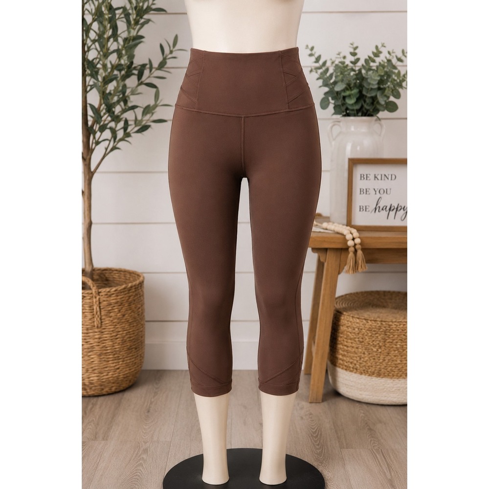 Athleta Elation Pirouette 7/8 Tight Leggings Women's 1X Brown High Rise Capri...